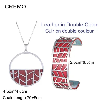 

Cremo Arm Cuff Bracelets set Stainless Jewelry Personalized For Women DIY Bangle Interchangeable Leather Jewelry