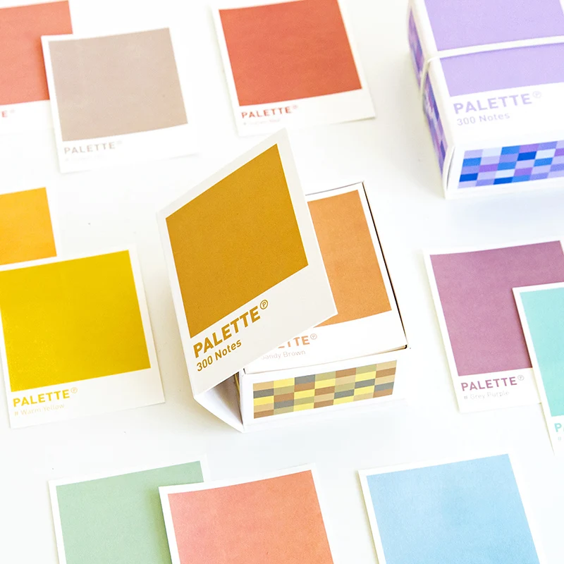 Warm 300 pcs/lot Kawaii Cute Color Card Loose Leaf Memo Pads Sticky Notes Minimalist Write Down Points Artsy Style Notepads Note