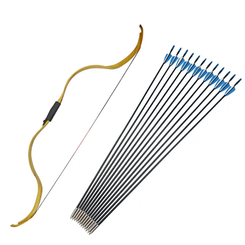 20lbsBow 12pcs Arrow 20-30lbs стрельба из лука традиционный изогнутый лук и Стрела набор Стекловолоконная стрела Съемный Лук стояк длинный лук охотничья стрельба аксессуары - Цвет: 20lbsBow 12pcs Arrow