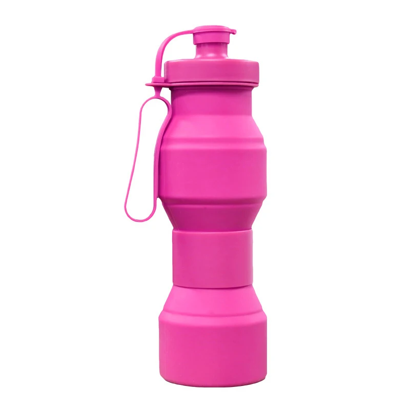 Pink Новые Креативные сдавливаемые регулируемые бутылки для воды, складные бутылки для спорта, путешествий, альпинизма, пешего туризма, бутылки для напитков, чайник 800 мл - Цвет: Pink