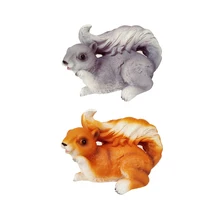 Комплект из 2 штук, искусственный бриллиант из смолы, беличьего меха Статуэтка для сада фигурка-Best Art предметы интерьера для дома и улицы дома или офиса