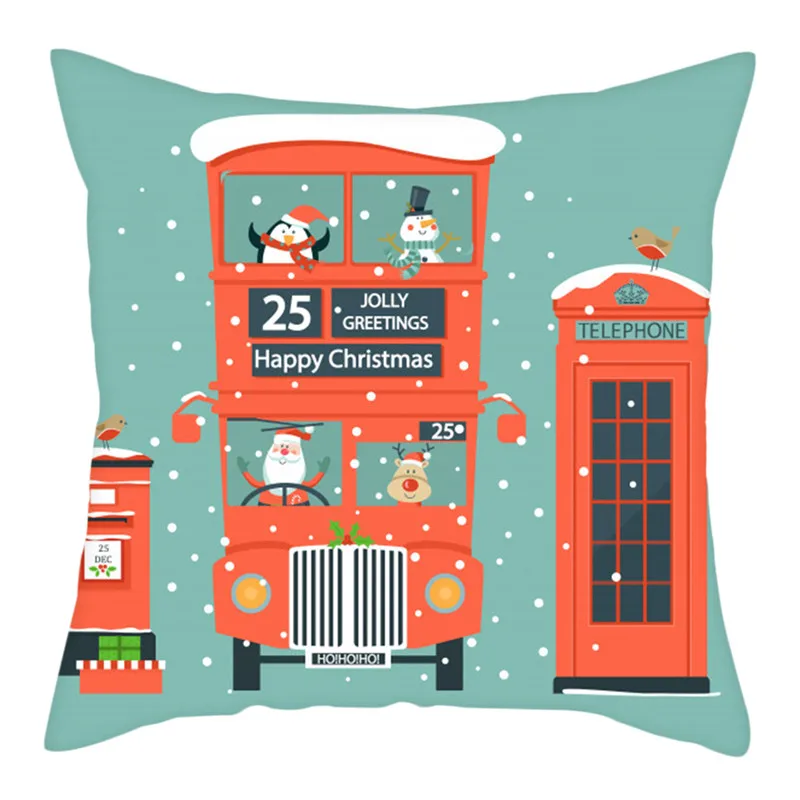 PC13235 Fuwatacchi Merry Christmas Gift Cushion Cover Xmas Tree Socks Decorative Pillow Cover for Home Sofa Decor Pillowcase 45*45cm New - Цвет: PC13235