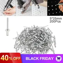 200 шт m5x10мм алюминиевый заклёпный пистолет ядро потянув клепки разрыв оправки для ногтей с мушроновой головкой и полированной хромированной поверхностью