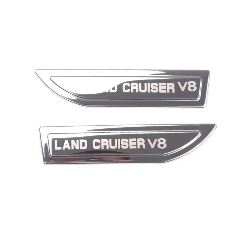 Stainless Silver 2003- FJ200 FJ150 FJ120 нержавеющая ABS OE стиль боковая Эмблема Наклейка для Toyota Land Cruiser 200 Prado 150 аксессуары - Цвет: Stainless Silver