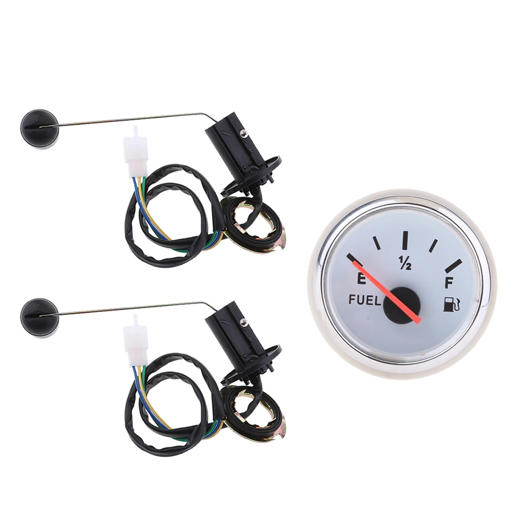 3 XCar Boat Fuel Level Gauge Pointer Display+fuel Guage Level Sensor White
