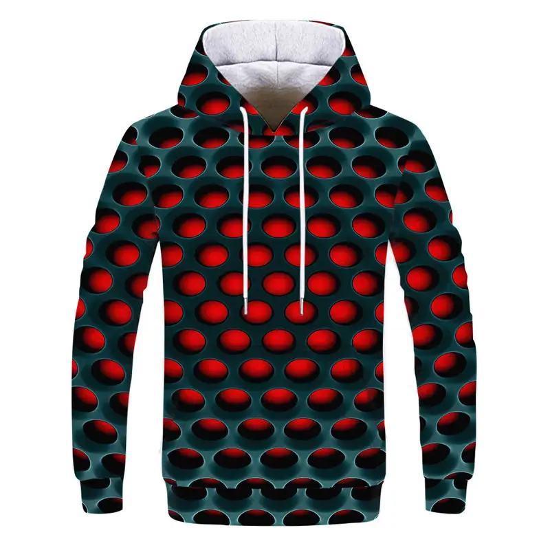 

Honeycomb 3D digital printing Hoodies Women/Men Long Hooded thick Sweatshirt Hot Sale Popular Streetwear Hoodies Custom clothing