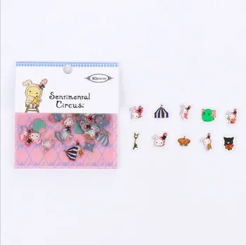 

80 Pcs Bio - transparent Stickers Cartoon Animal 6 Stickers Decoration DIY Hand Book Diary Decoration