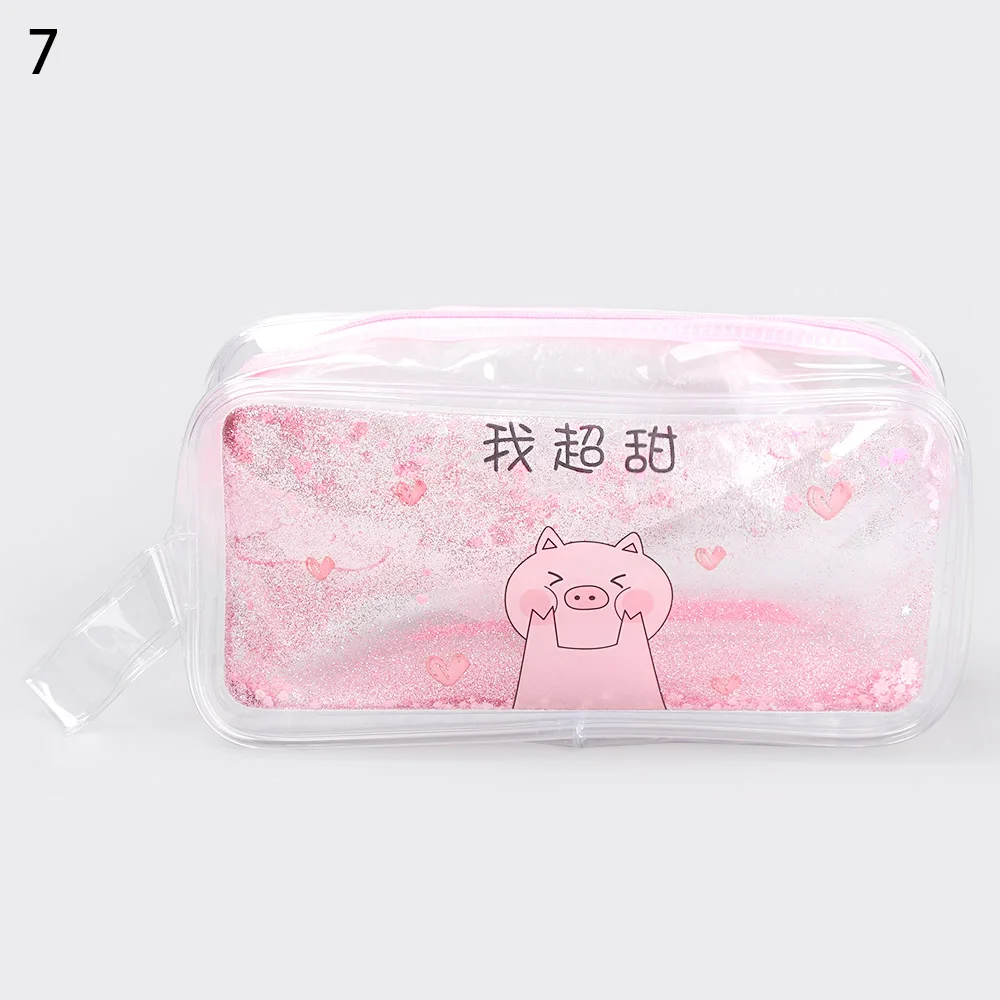 New Transparent Cosmetic Bag Cute Colorful PVC Makeup Case Fashion Sequins Large Capacity Storage Bags Creative Make up Pouch - Цвет: 07