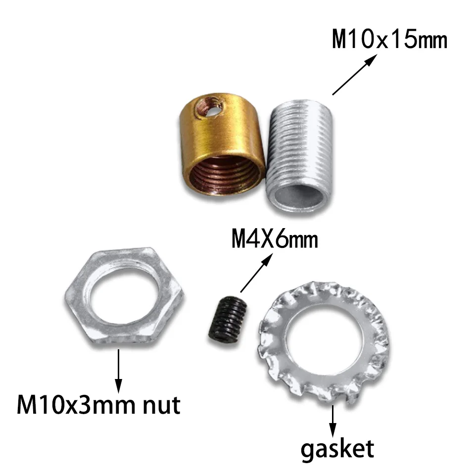 10 Pezzi Fibbie Per Cavo Di Lampade A Sospensione - M10 X 27mm, In Plastica Nera, Per Cavi 7mm