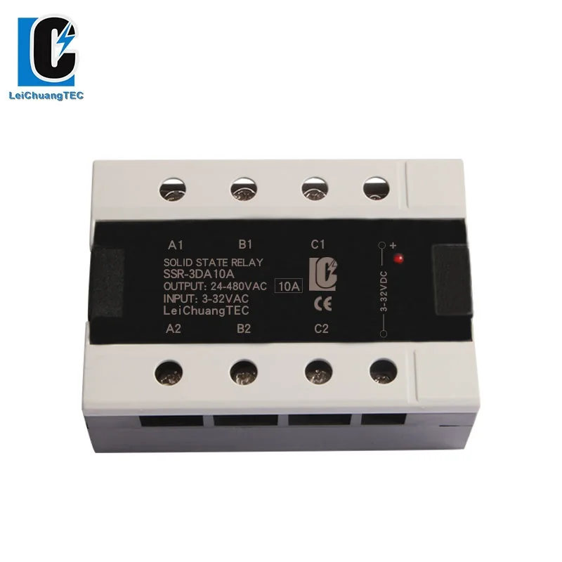 

3 phase SSR 10A DC/AC solid state relay Three Phase SSR LeiChuang TEC new