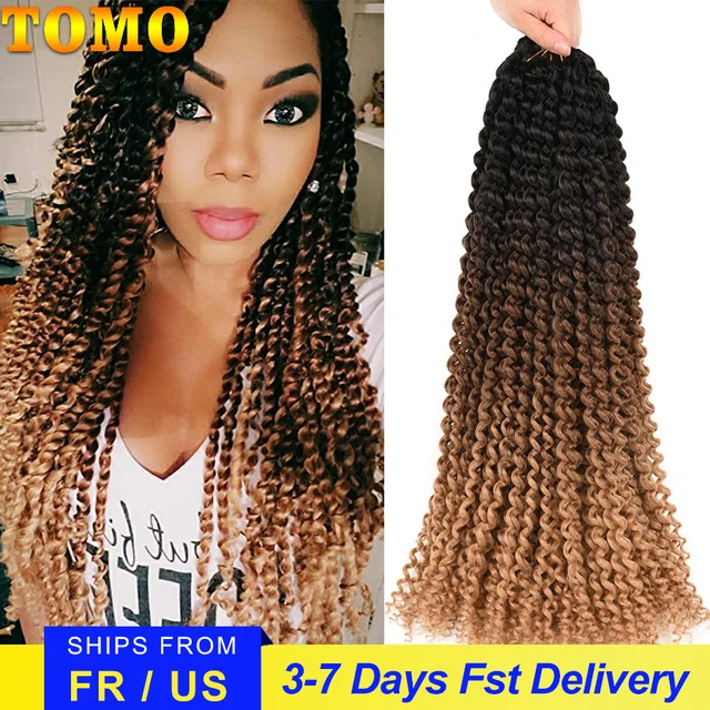 TOMO Passion Twist Crochet Hair Synthetic Braiding Hair Extensions 14 18 22Inch 22Strands Spring Twist 80g/Pack Long Black Brown 1
