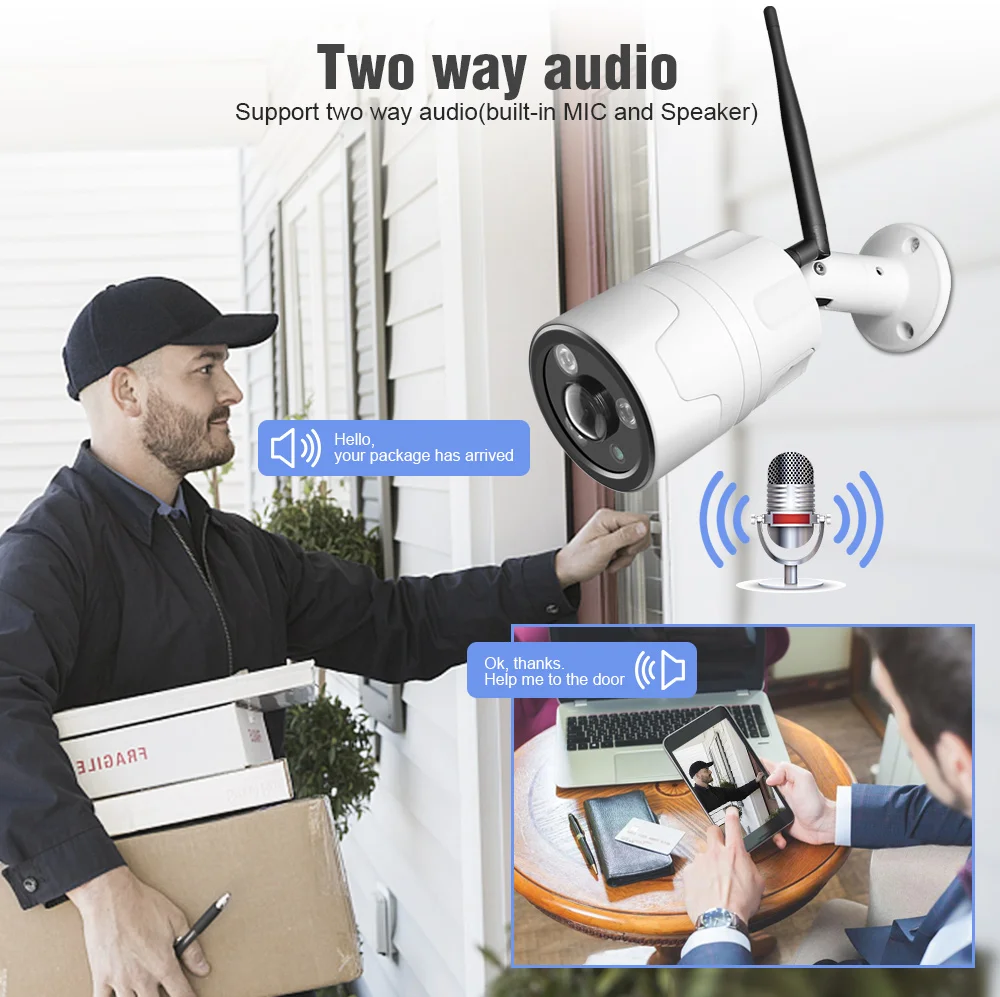  HD 1080P 5MP Bullet IP Camera WIFI Wireless Security CCTV Camera Fisheye Lens 180 Degrees View IR 2 - 33027212066