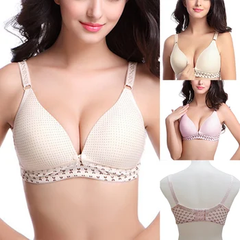 

Maternity Underwear Printed Nursing Bra Breastfeeding Bra Front Opening Buckle Wirefree Thin Cup S7JN