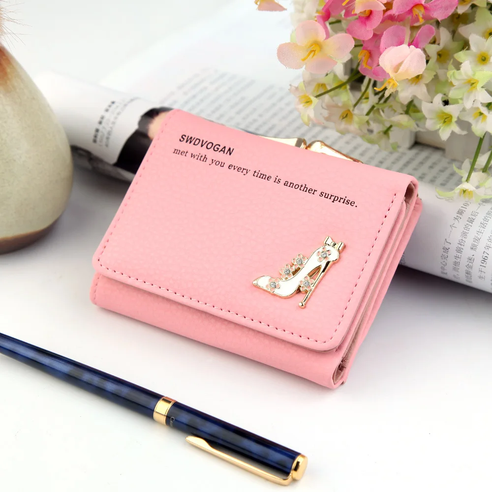 

2020 new ladies wallet fashion coin purse simple tri-fold PU leather short wallet