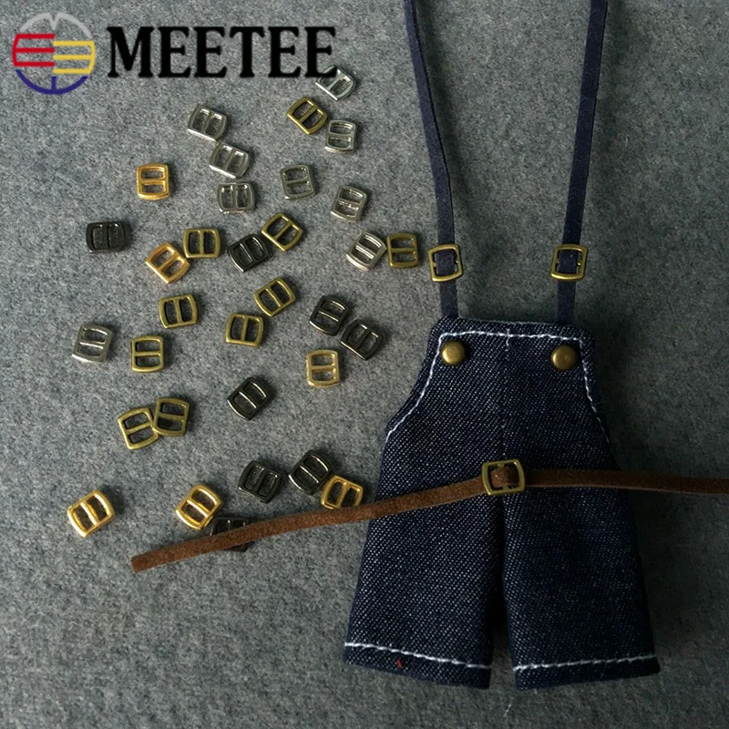 Meetee 50/100 шт ID3mm Мини Tri-скользящая Пряжка детские игрушки кукла Пояс Регулируемая застежка DIY ручной детская одежда аксессуары для декора