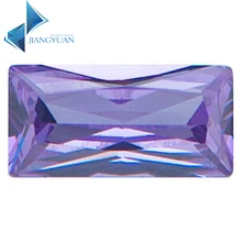 

50Pcs 3x7~6x12mm Rectangle Shape Lavender Color CZ Stone Synthetic Gems Brilliant Cut Cubic Zirconia Stone For ring
