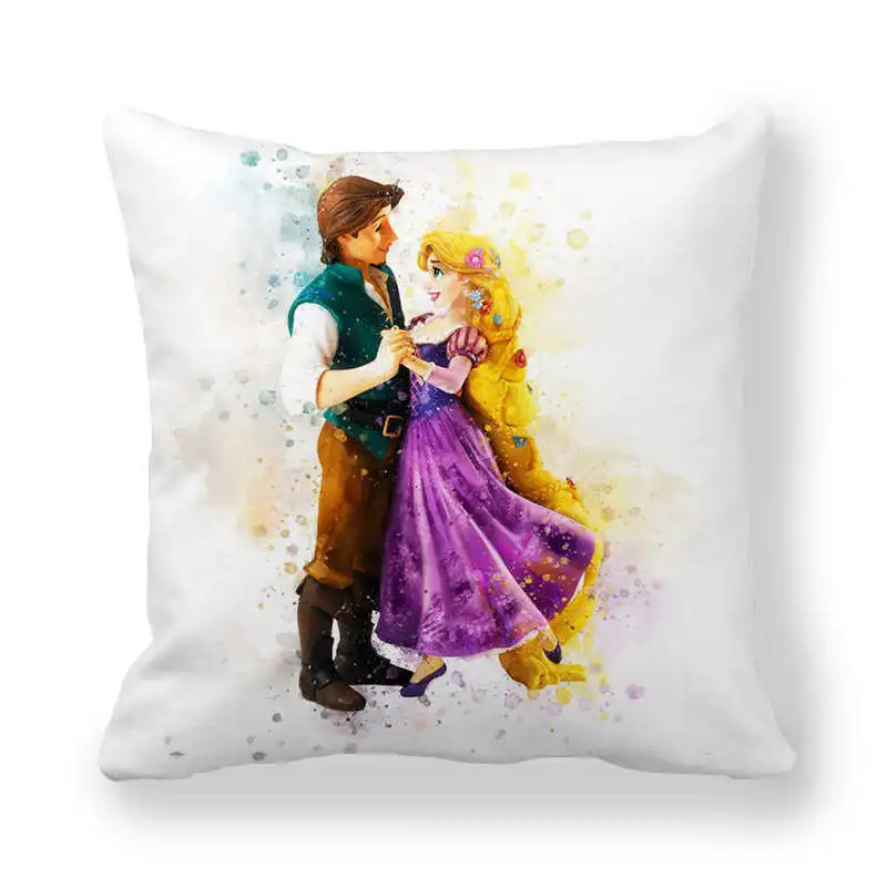 baby styling pillow Disney Beauty and the Beast Jasmine Snow White Cushion Cover PillowCase Decorative/Nap Room Sofa Baby Children Gift 45x45cm fitted sheet Bedding