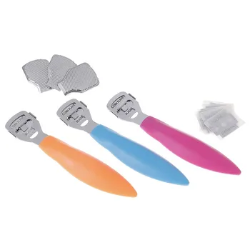 

3 Color Stainless Steel Foot Skin Shaver Corn Cuticle Cutter Remover Rasp Pedicure File Foot Callus 10 Blades Foot Care Tool