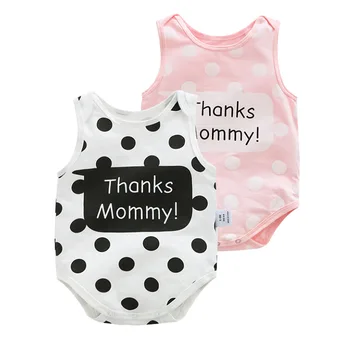 

Baby Summer Dress Romper Female Baby Cotton Vest Pink Cute Alphabet Baby Triangle Romper 3-18M