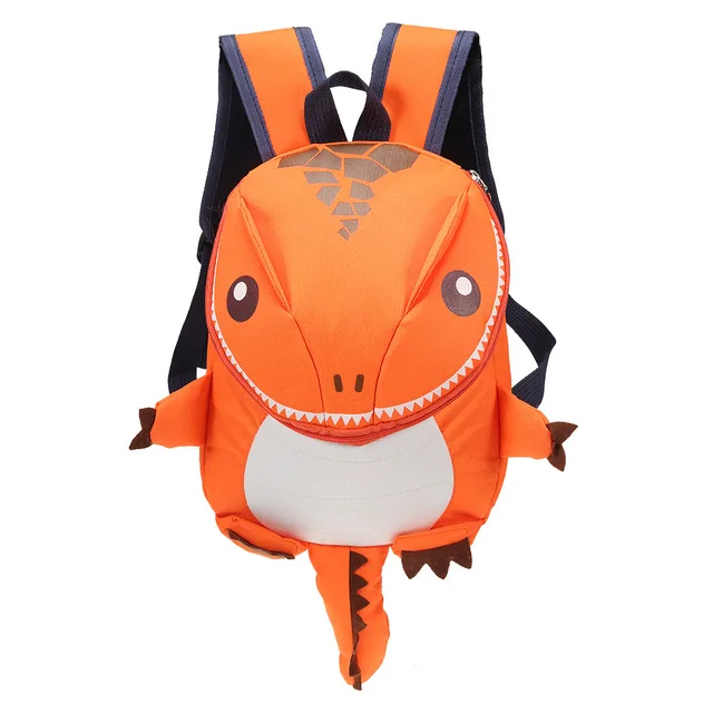 Милые 3D Динозавры животные принты дорожные сумки игрушки подарки для мальчиков и девочек Детские рюкзаки водонепроницаемые детские сумки детские маленькие сумки - Цвет: Оранжевый