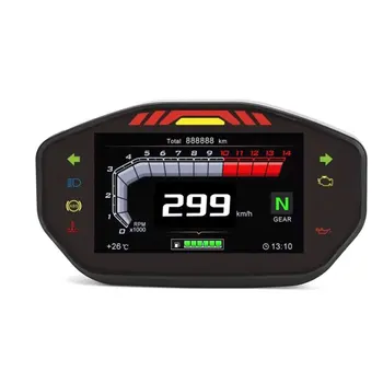 Buy Universal Motorcycle Instrument Waterproof TFT Color Display Odometer Water Temperature Speedometer ABS Motorcycle Accessories