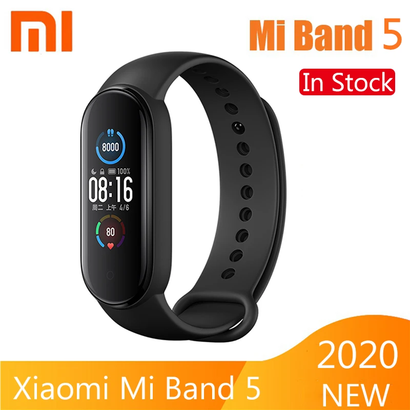 Фитнес-браслет Xiaomi Mi Band5 NFC с магнитной зарядкой 24 ч пульсометр сон пошаговый для