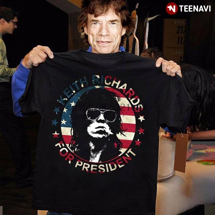 Keith Richards For American President (New Version) T-Shirt | Мужская одежда