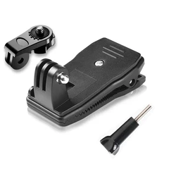 360-Degree Rotating Backpack Strap Mount Clip - Clip With Adapter
