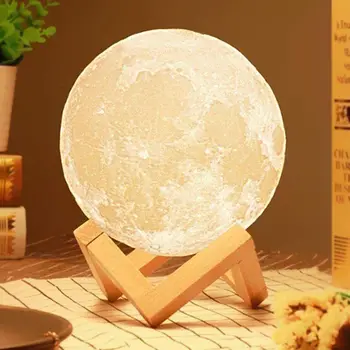 

Creative Moon Lamp 3D Print LED Night Light USB Rechargeable Lamp Lights 2/16 Colors Control Change Remote Moon Light Kids Gift