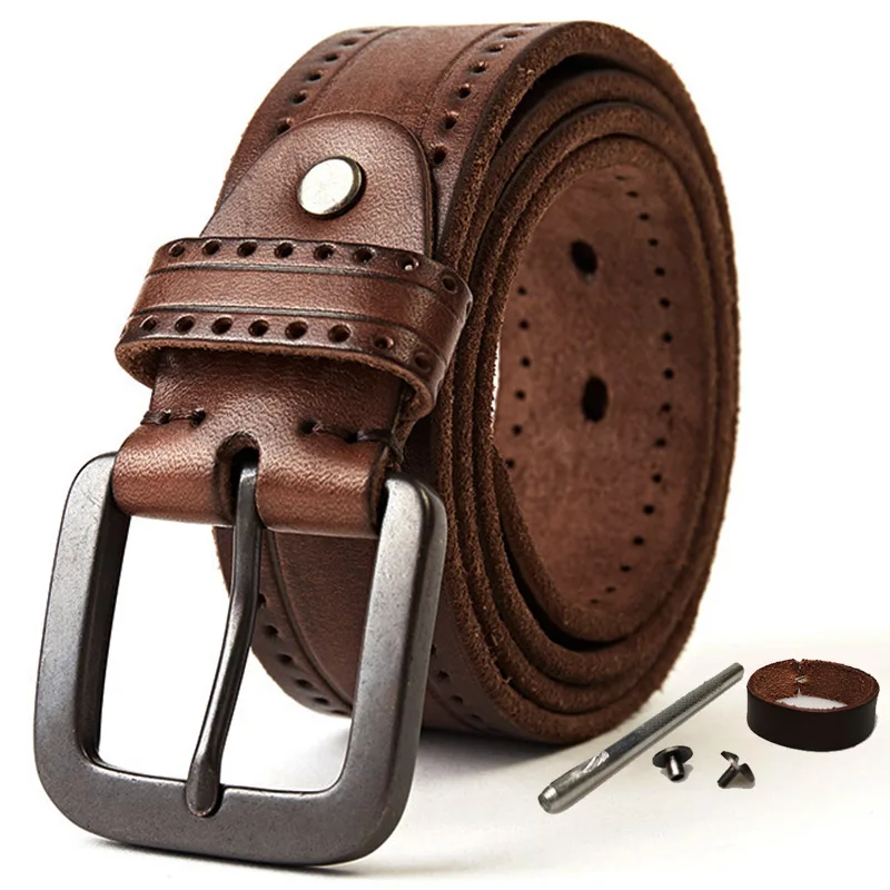 Genuine Leather Belts For Men, 100% Full Grain Mens Belt For Casual Wear,  With Antique Alloy Buckle, Orange, 34 Inch. at  Men's Clothing store