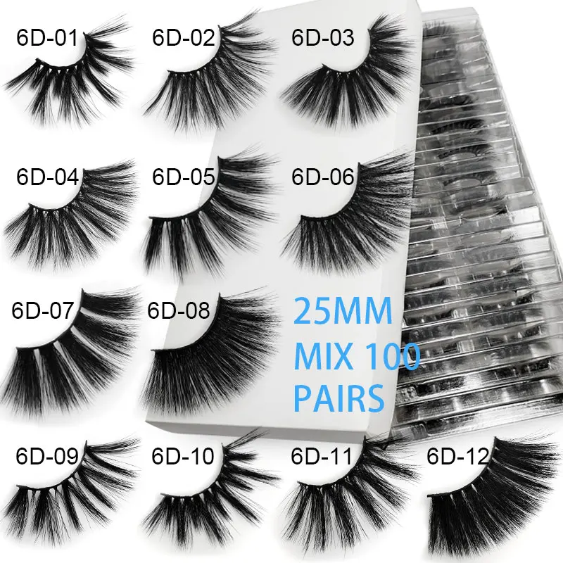 

bulk 25mm mink lashes 20/30/40/50/100 pairs wholesale dramatic false eyelashes 3d fluffy strip lash vendors makeup long lashes