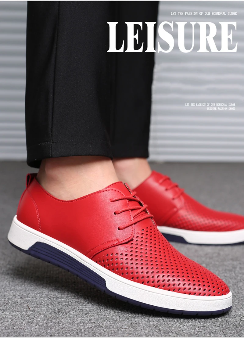 Merkmak Brand New Summer Breathable Men Leather Casual Shoes Plus Velvet Warm Winter FLats Fashion Lace-up Big Size Walking Shoe