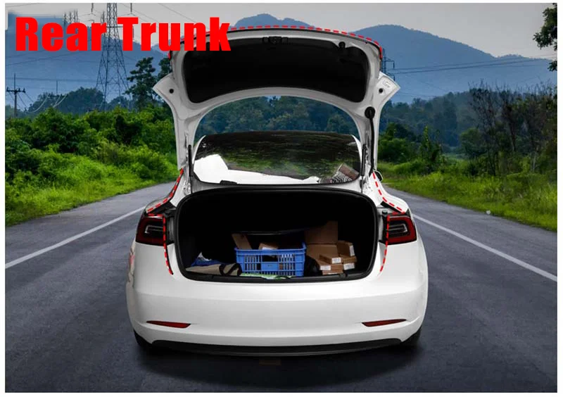 Für Tesla Modell 3Y 2020-2025 Highland Juniper Autotür Gummidichtung Streifen Kits Lärm Isolierung Stamm Haube abdichtung Zubehör – Detail 6