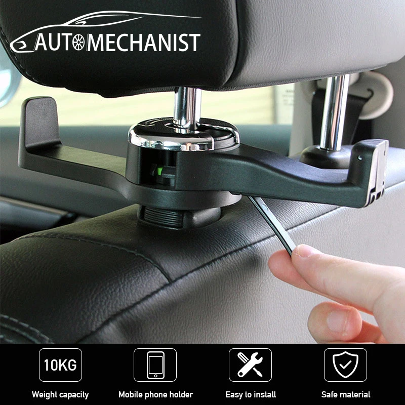 Universal Auto Kopfstütze Haken Faltbare Sitz Zurück Haken Clips  Organisieren 2 in 1 Auto Sitz Halter Zubehör Für Telefon Handtasche  kleidung - AliExpress