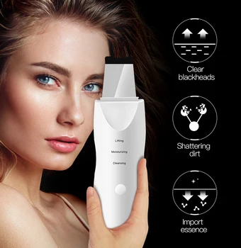 

Ultrasonic Skin Scrubber Blackhead Remover Acne clean Facial Massager Face scrubber peeling ultrassonico pore Cleaner Machine