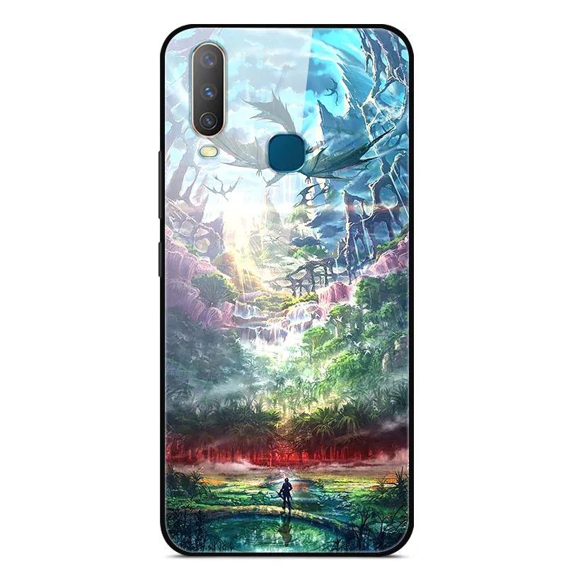 18 ДЛЯ Vivo U3X/U10 чехол из закаленного стекла с принтом твердая задняя крышка для Vivo U3X чехол для телефона s силиконовый бампер Coque U3 X U 3X10 - Цвет: 18