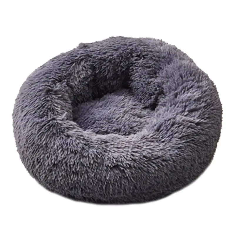 Super Soft Dog Bed Washable long plush Dog Kennel Deep Sleep Dog House Velvet Mats Sofa For Dog Chihuahua Dog Basket Pet Bed - Цвет: Dark Gray