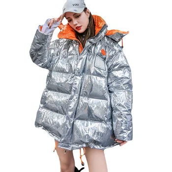 

2019 New Winter Parkas Jacket Women loose Korean thick Warm Down cotton Jackets Female Hooded Windproof Cotton Jackets Overcoat