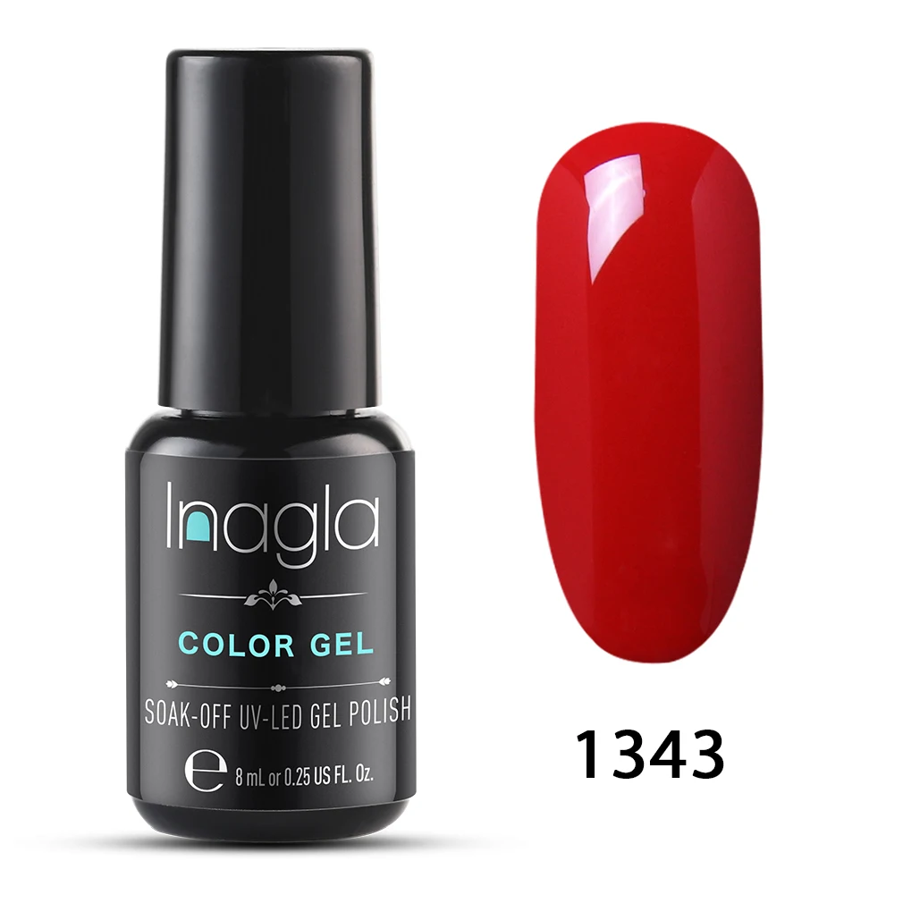 1343 Inagla УФ-гель для ногтей Гибридный лак для замачивания ногтей полуперманентный верхний базовый слой для дизайна ногтей все для маникюра Гель-лак - Цвет: 1343