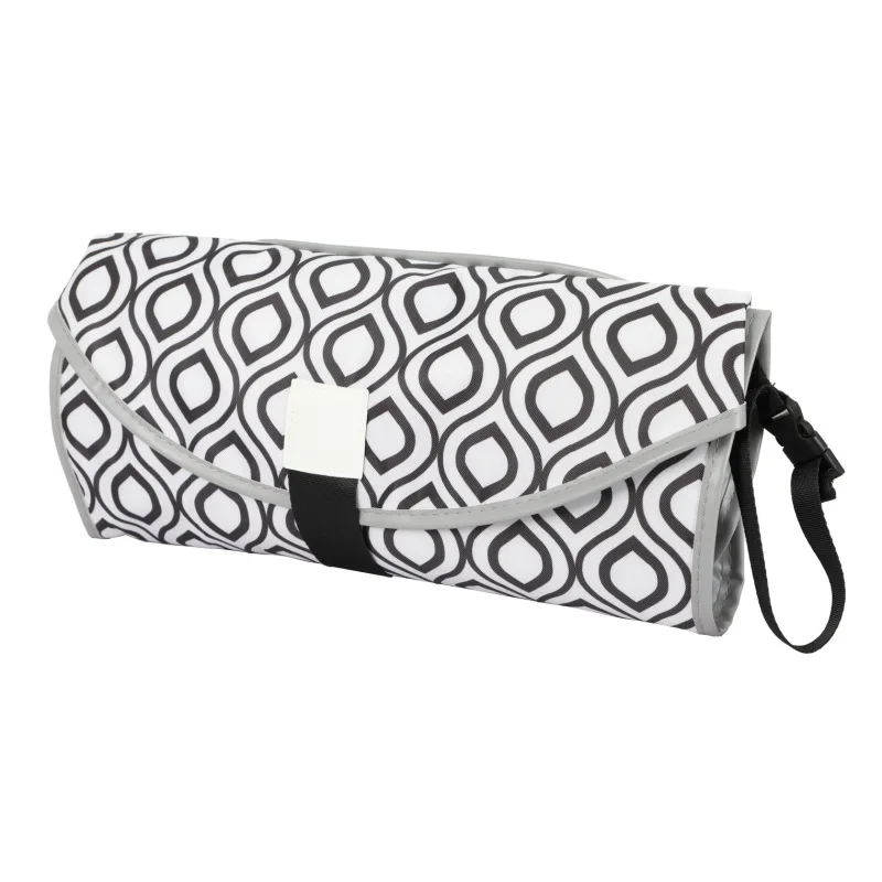 Новая 7 цветов водонепроницаемая портативная Высококачественная детская Узорчатая пеленка складная дорожная медицинская Подложка для новорожденных - Цвет: Черный