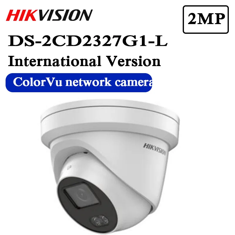 

Hikvision ColorVu Original IP Camera DS-2CD2327G1-L 2MP Network dome POE IP Camera H.265 CCTV Camera SD Card Slot