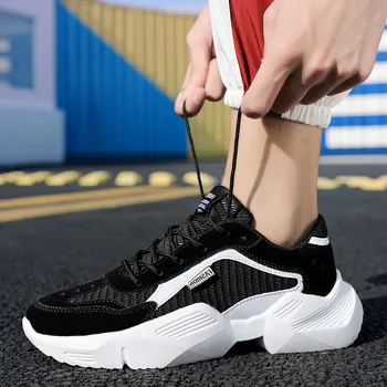 

New fashion breathable thick bottom mesh sports shoes outdoor low to help sports shoes men's tide shoes cross-border Men