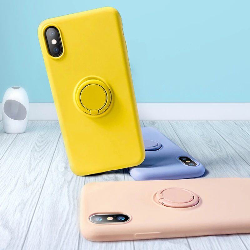 Мягкий силиконовый чехол для iPhone XR 11 Pro 6S XS Max XS X R 7 8 6 кольцо держатель подставка противоударный силиконовый чехол для iPhone iPhone11