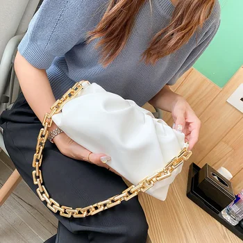 

Women Thick Chain Shoulder Bag Luxury Handbag And Purse Soft Leather Clutches Trendy Crossbody Bag For Women 2020 Hand Bag