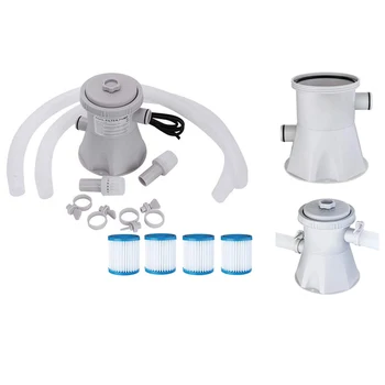 

300GPH Electric Swimming Pool Filter Pump Clear Cartridge Filter Pump for Above Ground Pools Pool Filter Fit EU Plug