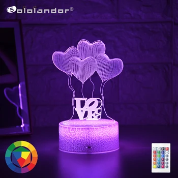 Nieuwste Kid Light Night 3D Led Nachtlampje Creatieve Tafel Bedlampje Romantische Ballon Liefde Light Kids Gril Woondecoratie gift Nieuwste Kid Light Night 3D Led Nachtlampje Creatieve Tafel Bedlampje Romantische Ballon Liefde Light Kids Gril Woondecoratie gift