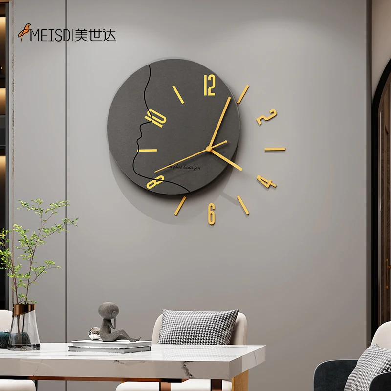 MEISD MDF Board Wooden Wall Clock Number Sticker Teenage Room Decoration DIY Watch for Home Interiors Horloge Grey Free Shipping | Дом и сад