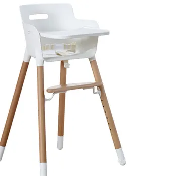 

Plastic Dining Chair For Children Baby Solid Wood Beech Dining Chair Baby Multi-functional Adjustable High Feet Din