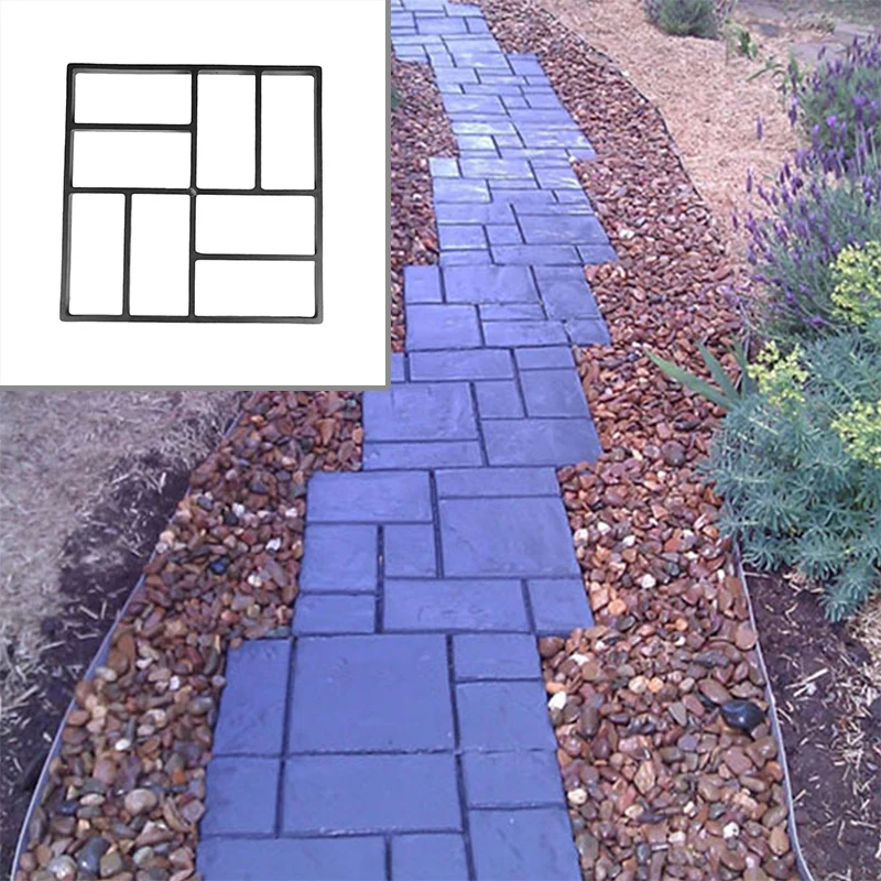 Садовая дорожка производитель DIY Пластиковый бетонный шаговый камень прямоугольная тротуарная модель формы для литья садовая тротуарная кирпич цемент формы