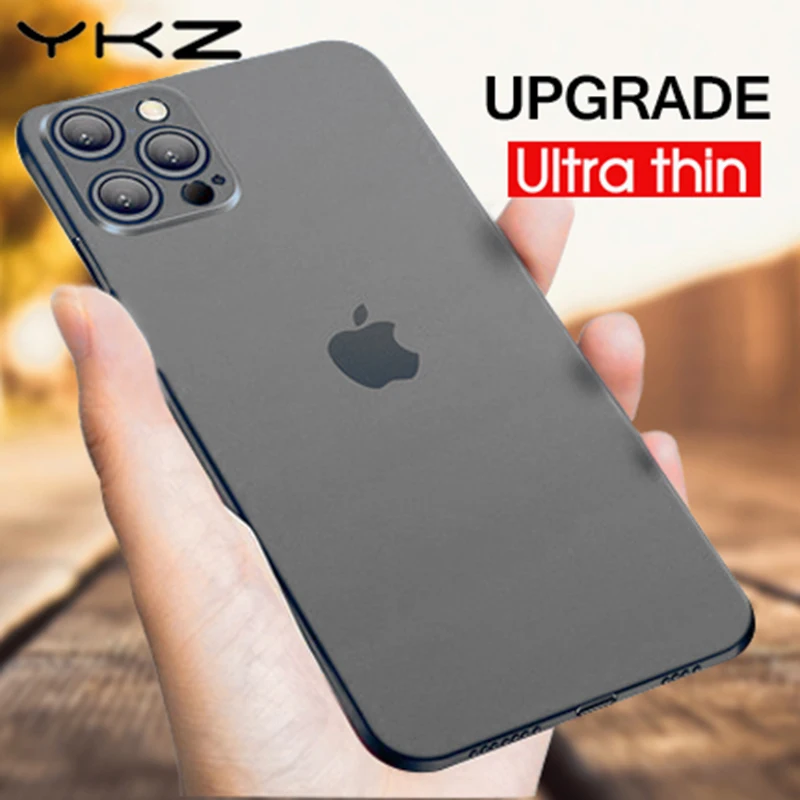 Супер тонкий чехол YKZ для телефона iPhone 12 11Pro Max прозрачная задняя Тонкая матовая ПП